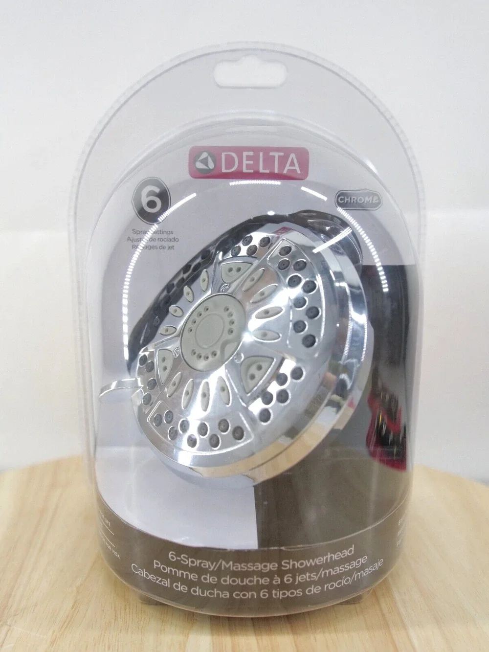 Delta Fixed Shower Head 6-spray Setting In Brushed Nickel With Pause Feature